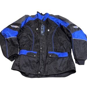 FXR Competition Inc Snowmobile Jacket Mens XL Black Blue Insulated Racing Moto